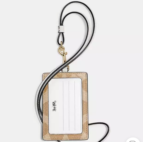 ✨️COACH Signature canvas PVC ID Lanyard case in Light Khaki/Chalk White ✨️🤍 - Picture 2 of 3